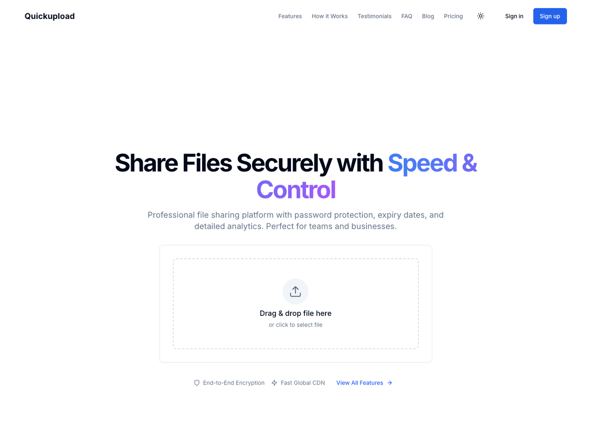 Quickupload.io – Secure File Sharing Platform